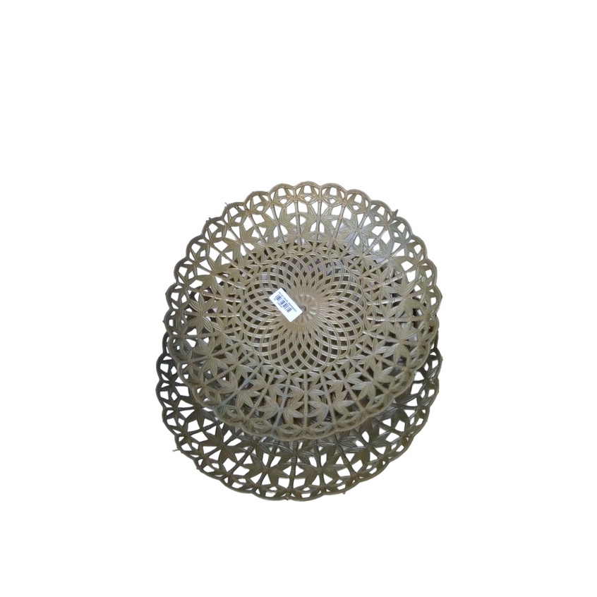 piring plastik rotan/ piring bulat bambu besar