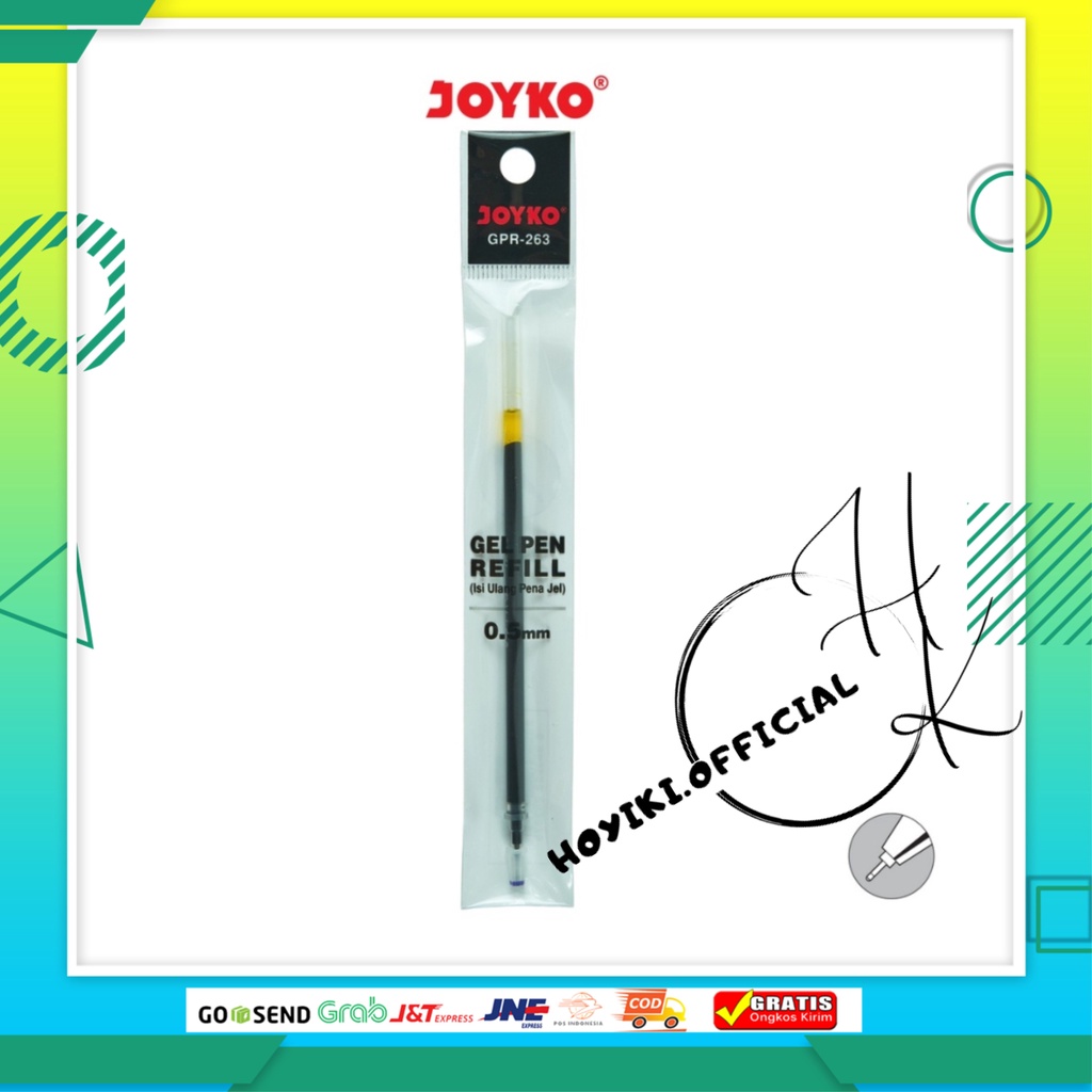 JOYKO Gel Pen Refill Isi Ulang Pen Isi Pulpen Joyko GPR-263 0.5 mm Tinta Pulpen
