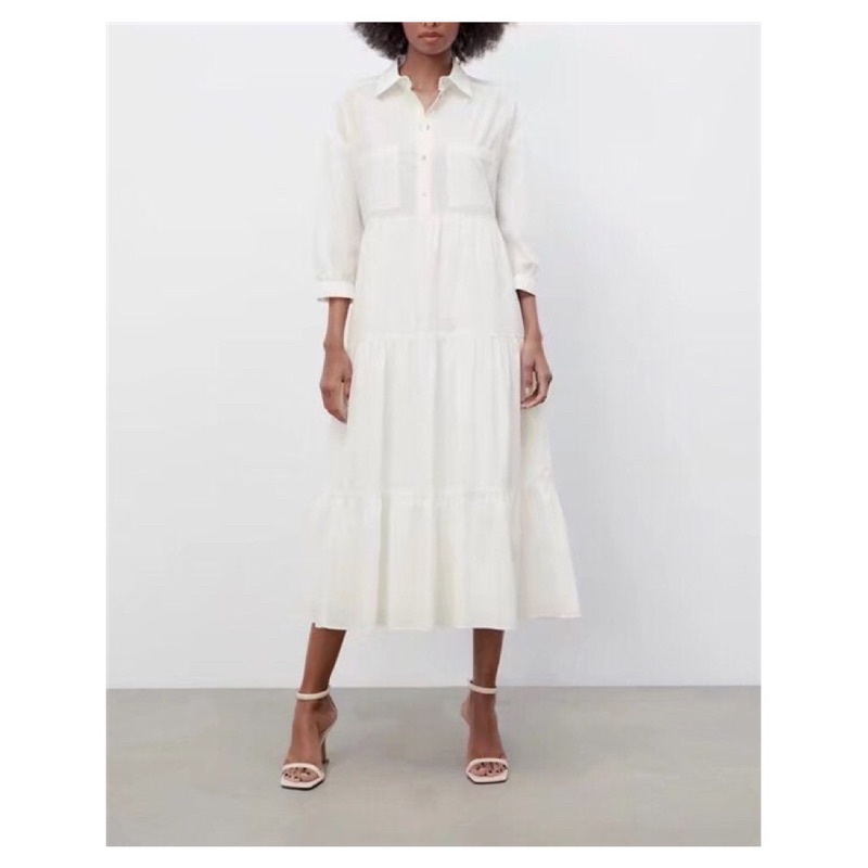 Dress Panjang Maxi Putih Polos