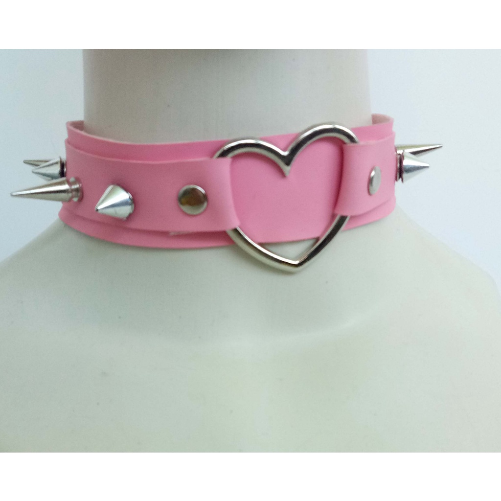 Choker love heart harajuku leather buckle necklace lolita punk metal kawaii gothic ulzzang korean