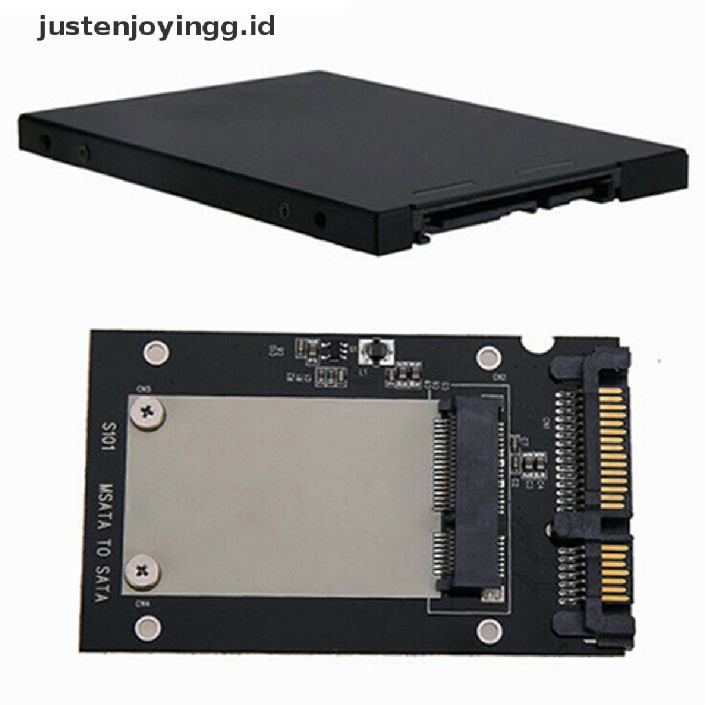 // justenjoyingg.id // Metal mSATA SSD to 2.5&quot; SATA Enclosure Converter Adapter Card SSD Case Tool ~