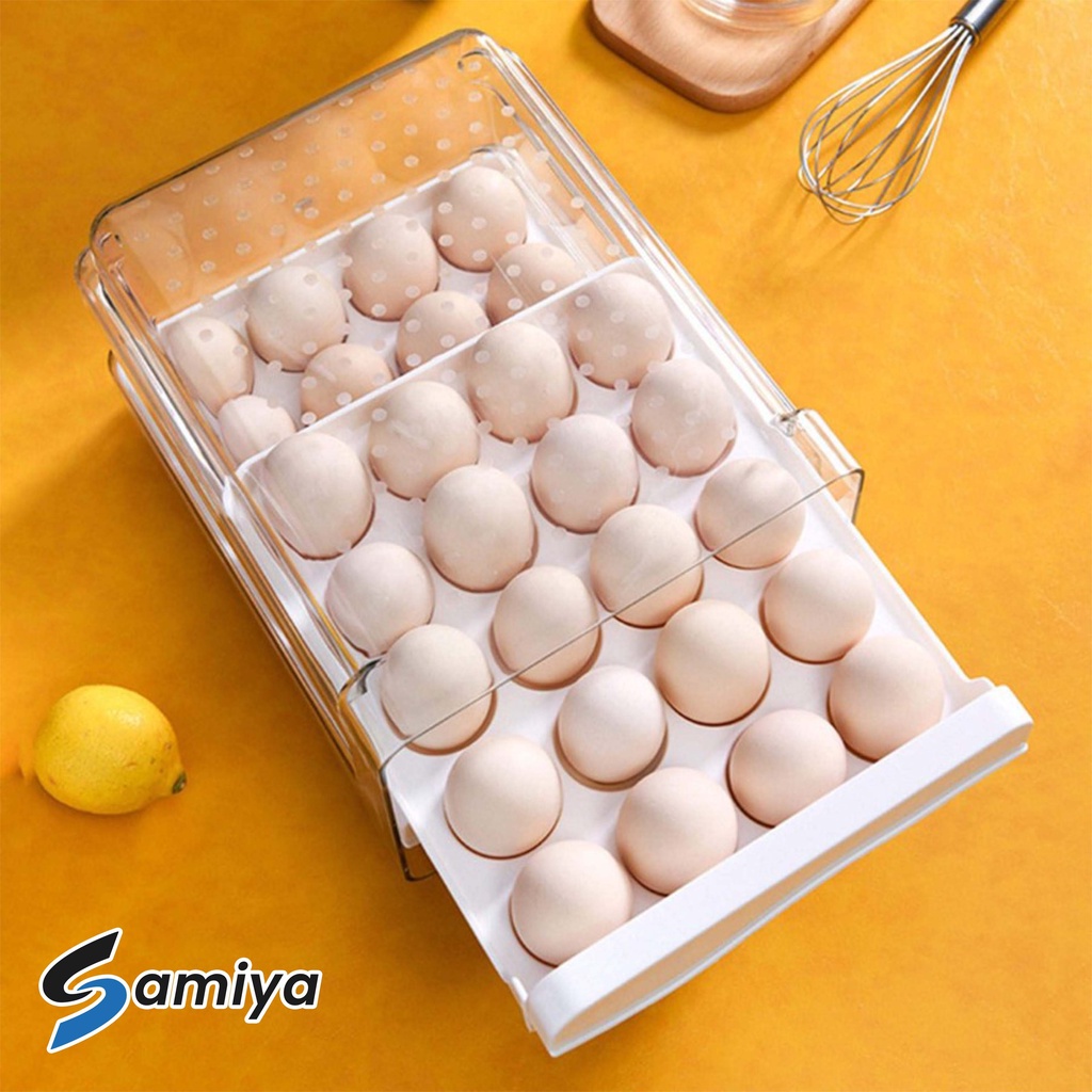 egg storage box container tray fridge / tempat penyimpan telur / kotak box menyimpan telor