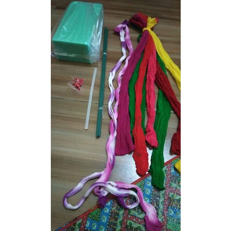 Isi Lem tembak kecil warna putih/bahan bunga kain stoking setoking stocking murah tebal.