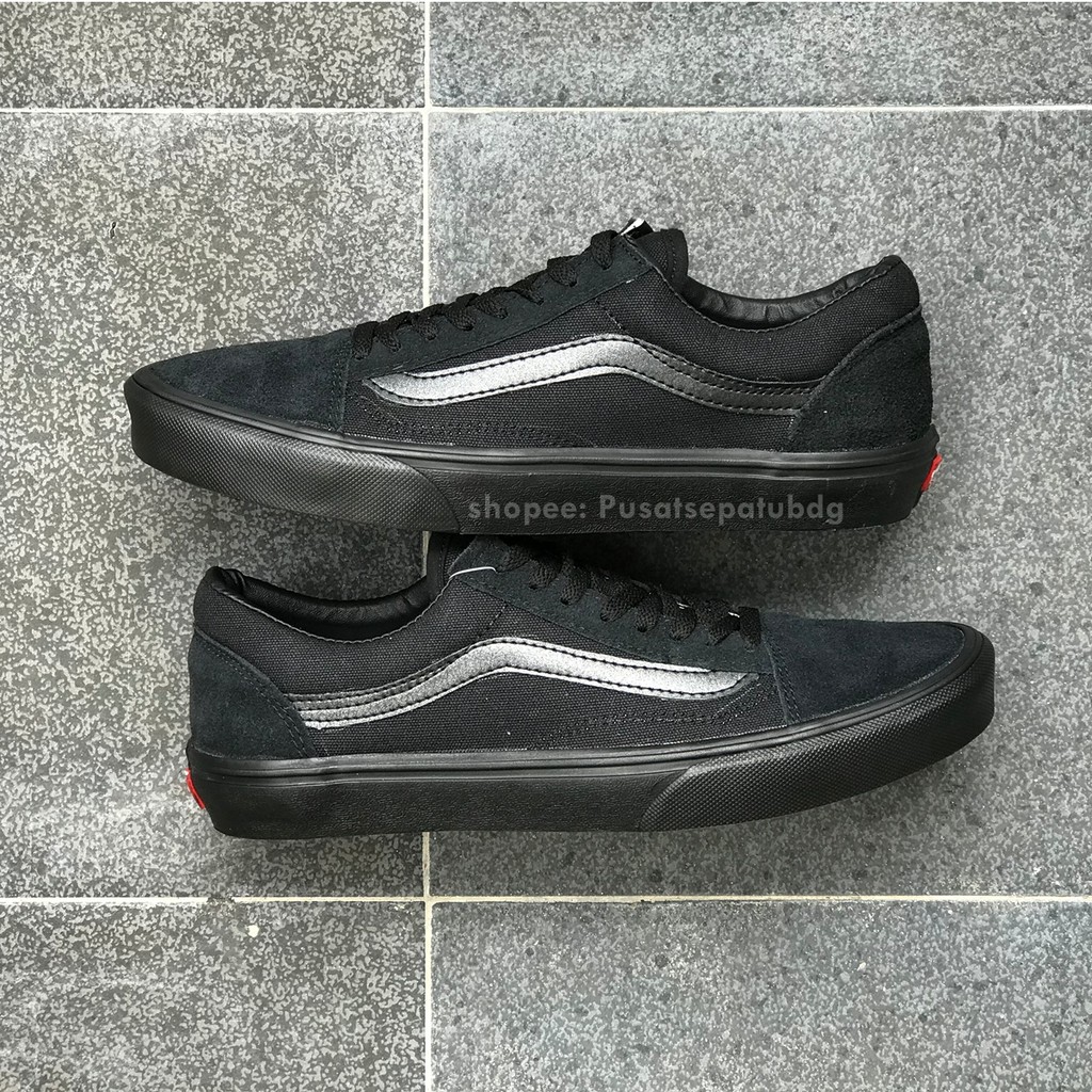 [TERLARIS] VANS OLD SKOOL ALL BLACK FULL HITAM WAFFLE DT