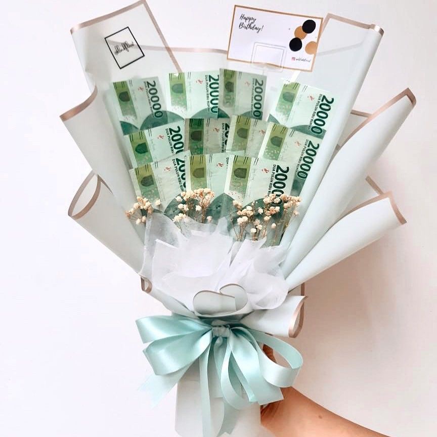Money Bouquet/Bucket uang SMALL Rp20.000