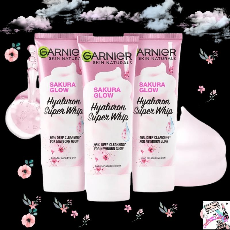 ☃Cutezz_Ching1☃Garnier Sakura Glow Hyaluron Super Whip Deep Cleansing