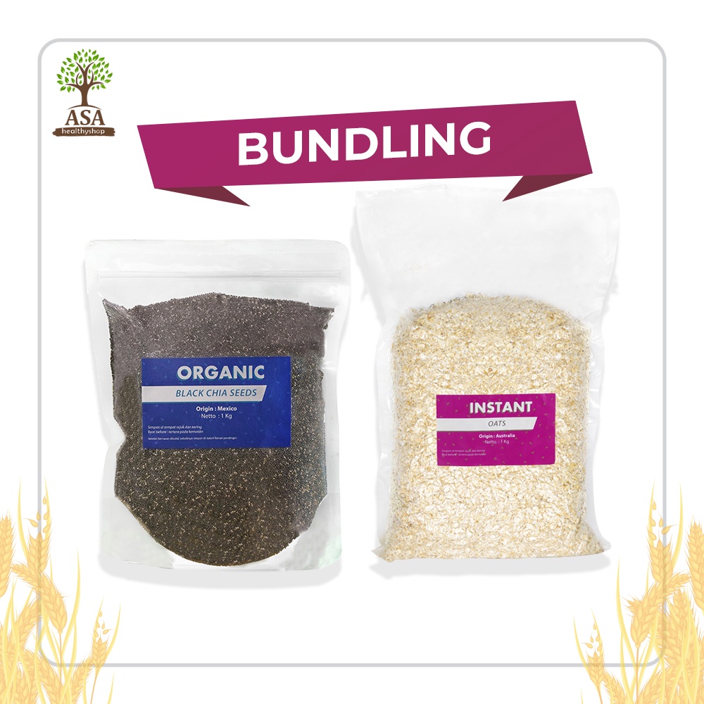 BUNDLING Organic Chia Seed Mexico dan Instant Oat 1 Kg