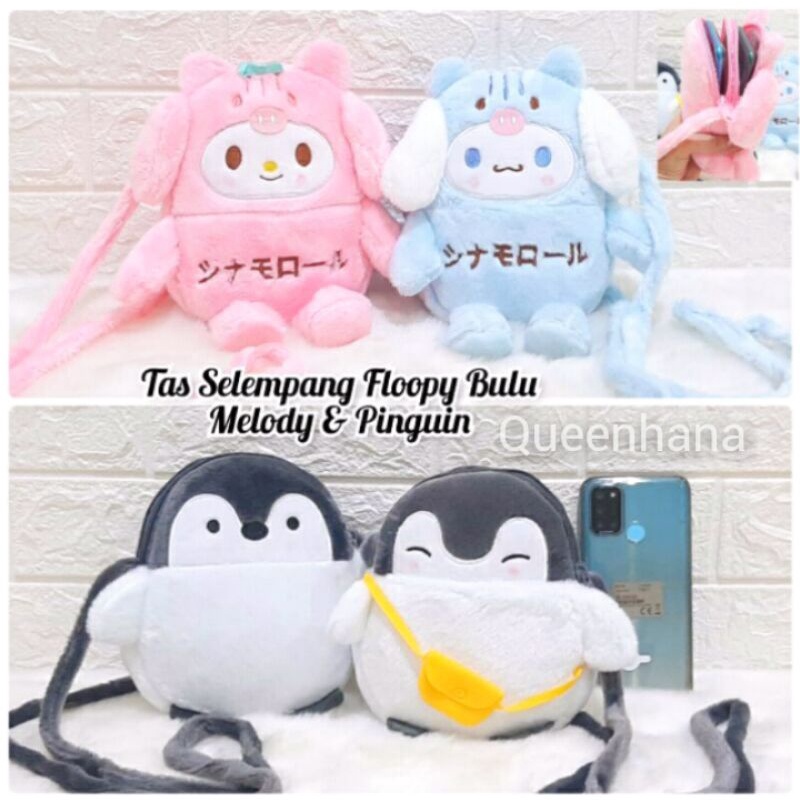 Tas Selempang Boneka Floopy Tas Selempang Anak Pinguin &amp; Melody