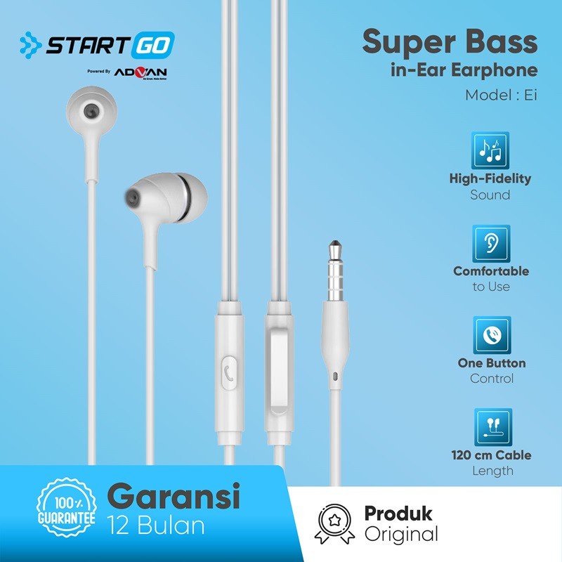 STARTGO Earphone headset E1 super bass-garansi resmi