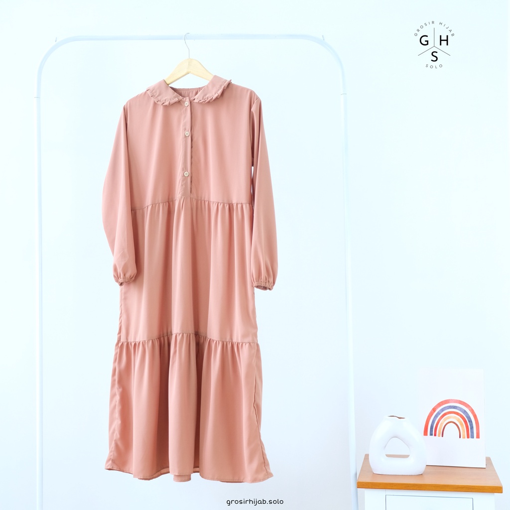 (MGA) GAMIS MIDI GOLBY RUFFLE DAILY BUSUI MIDI DRESS WOLFIS