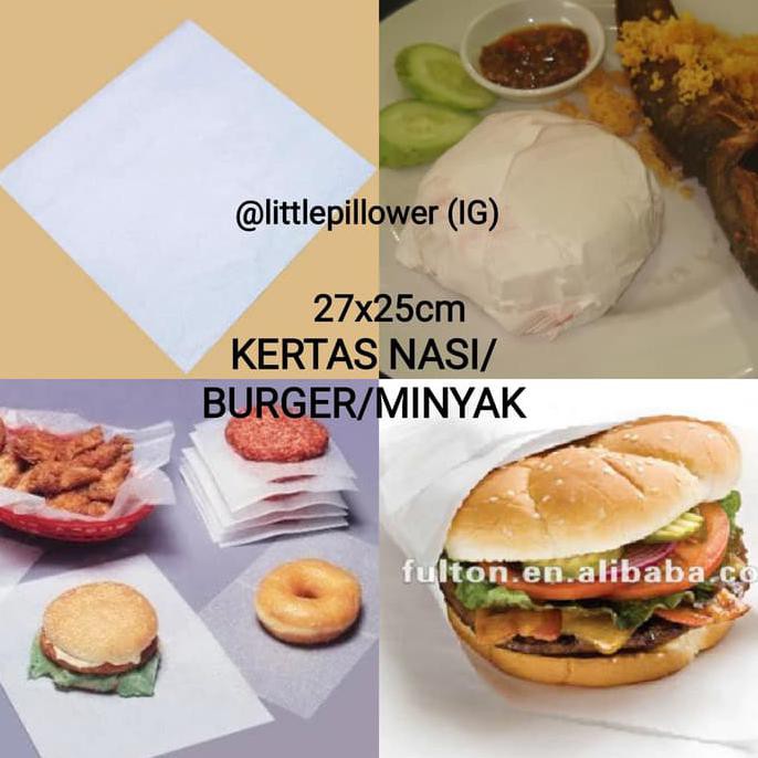 

100 LEMBAR KERTAS NASI KFC/BURGER/KERTAS BUNGKUS LIP-613