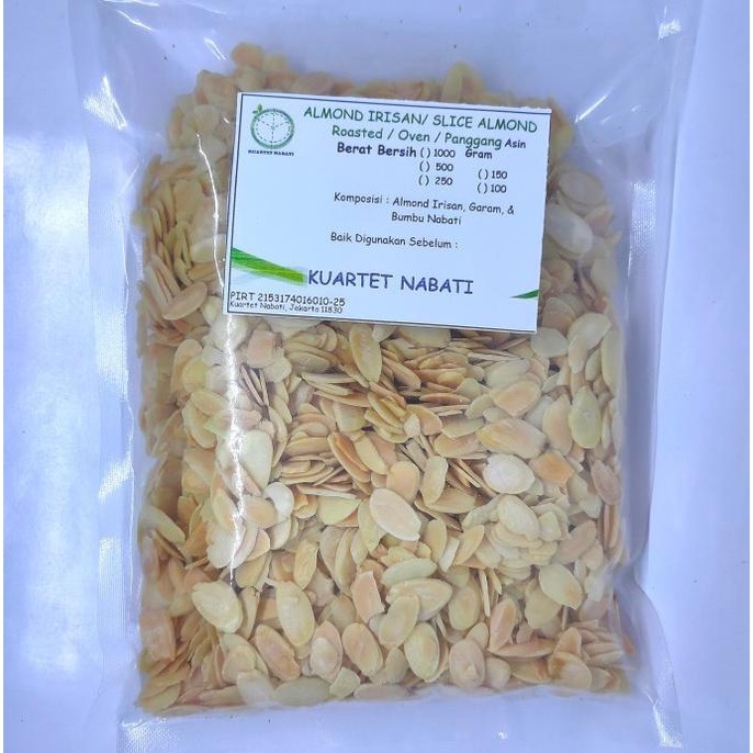 

1000gr Roasted Slice Almond - Irisan Rasa ASIN - Panggang - Matang