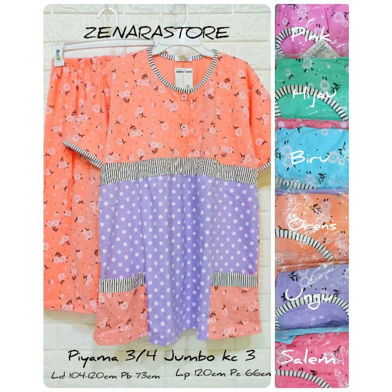 Piyama pendek jumbo Tiana by Sofie babydoll jumbo baju tidur big size kancing depan jumbo size