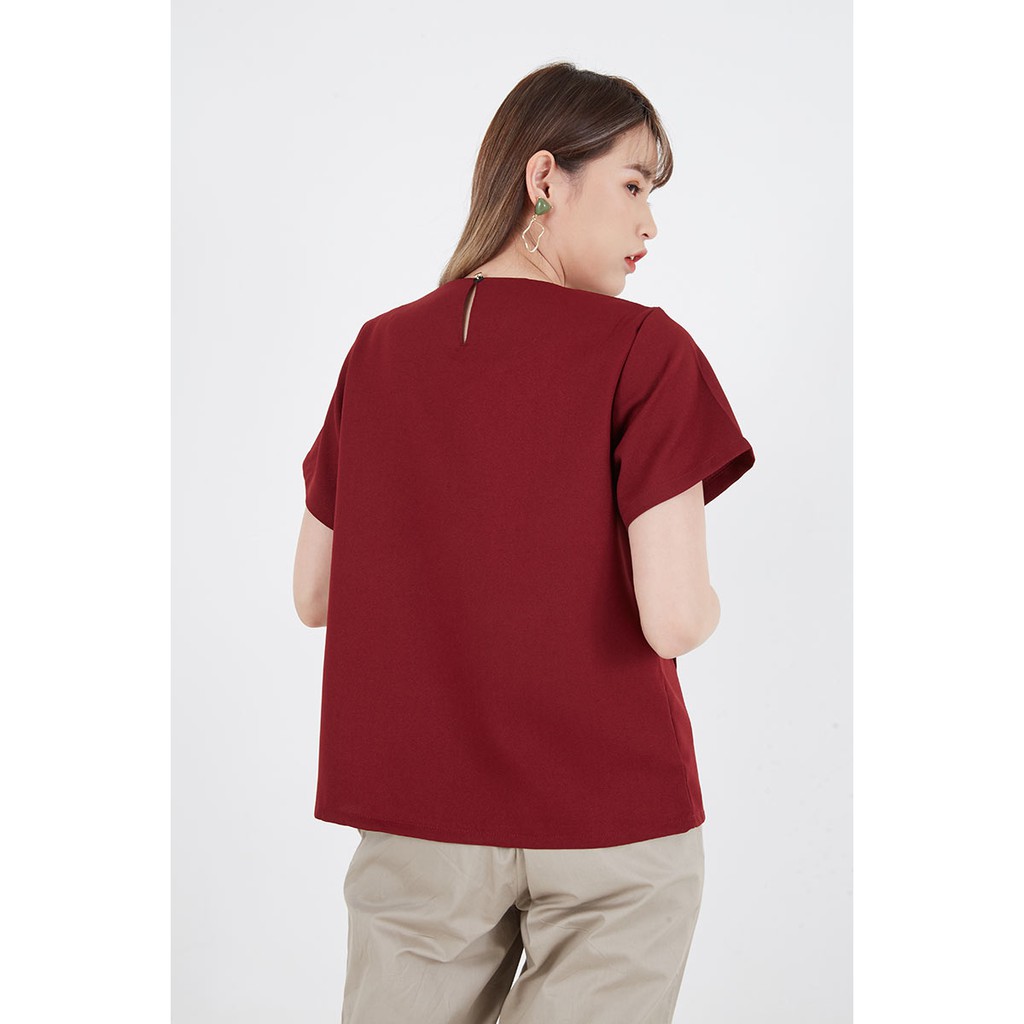 Sorabel - Ceriqa Plain Drapery Women Blouse Short Sleeve / Blouse Wanita Lengan Pendek-5