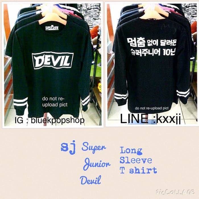 Kaos Tshirt Kpop Lengan Panjang Super Junior DEVIL