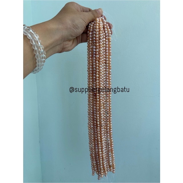 Bahan Mutiara Air Tawar Barok LAVENDER 4 x 6mm Bulat baroque pearl