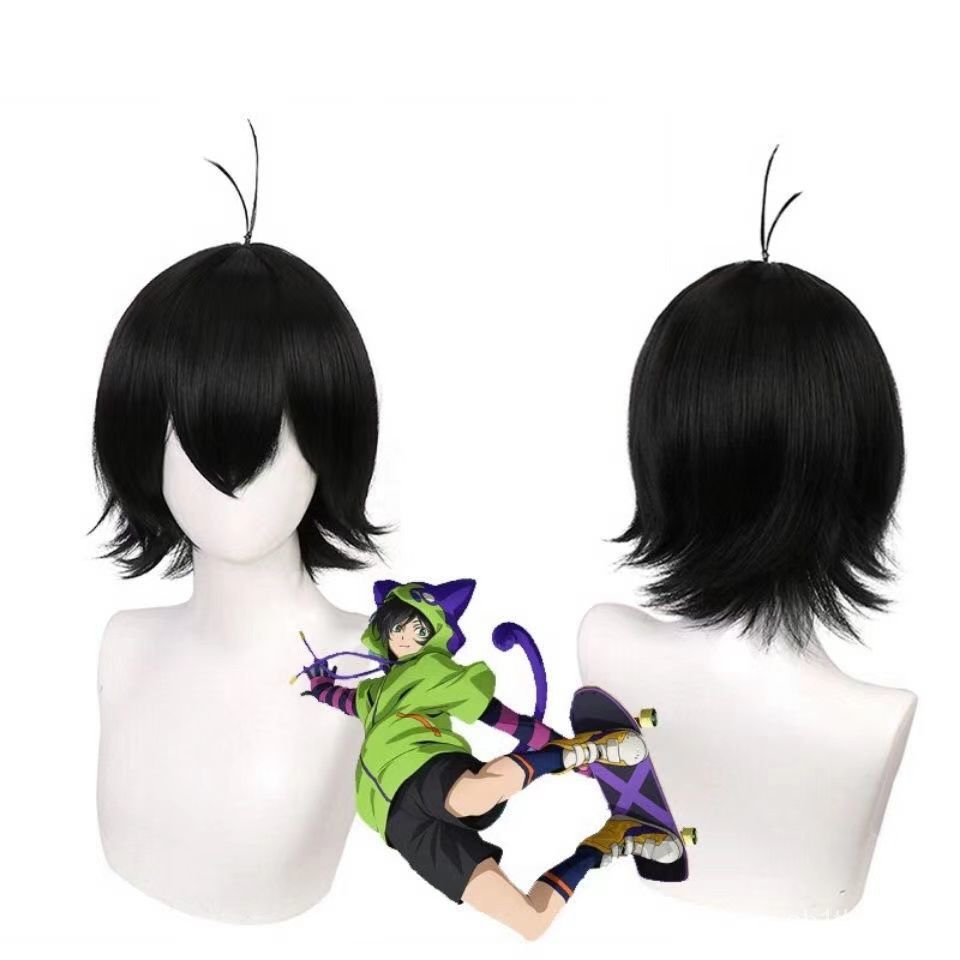 Anime SK8 MIYA Chinen Miya Wig Short Black Wigs the Infinity Cosplay Synthetic Hair SK Eight