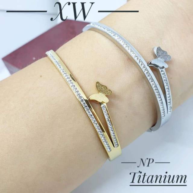 Gelang titanium kupu G01023