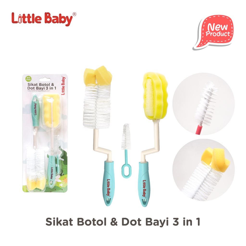 Little Baby -Sikat botol dan dot bayi isi 3 – baby ministry