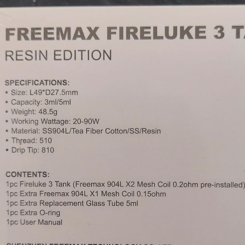 1 freemax fireluke 3 tank