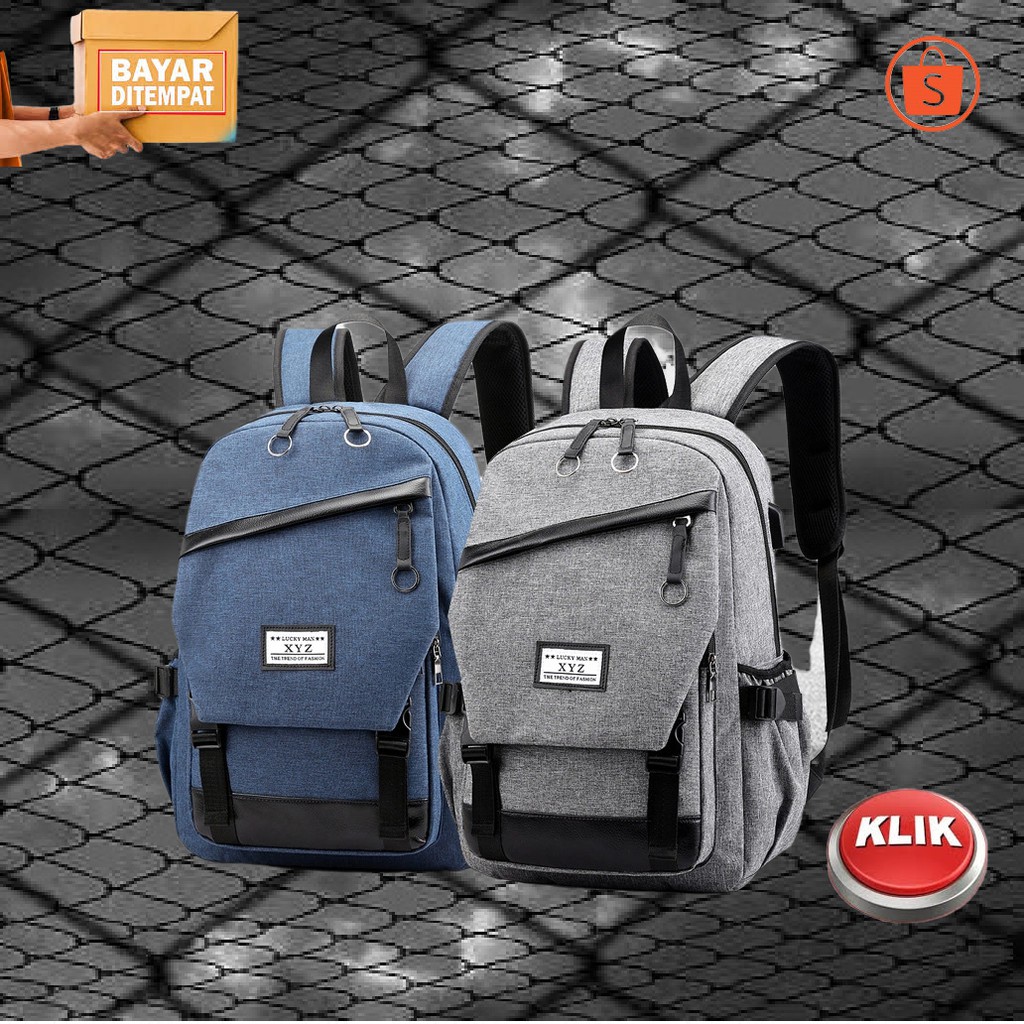 Tas Ransel Pria Tas Ransel Sekolah Backpack Multifungsi Motif Denim Tas  Ransel Laptop