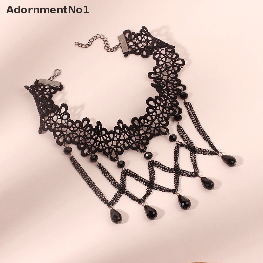 (AdornmentNo1) Kalung Choker Lace Banyak Lapis Gaya Retro Gothic Punk Untuk Wanita