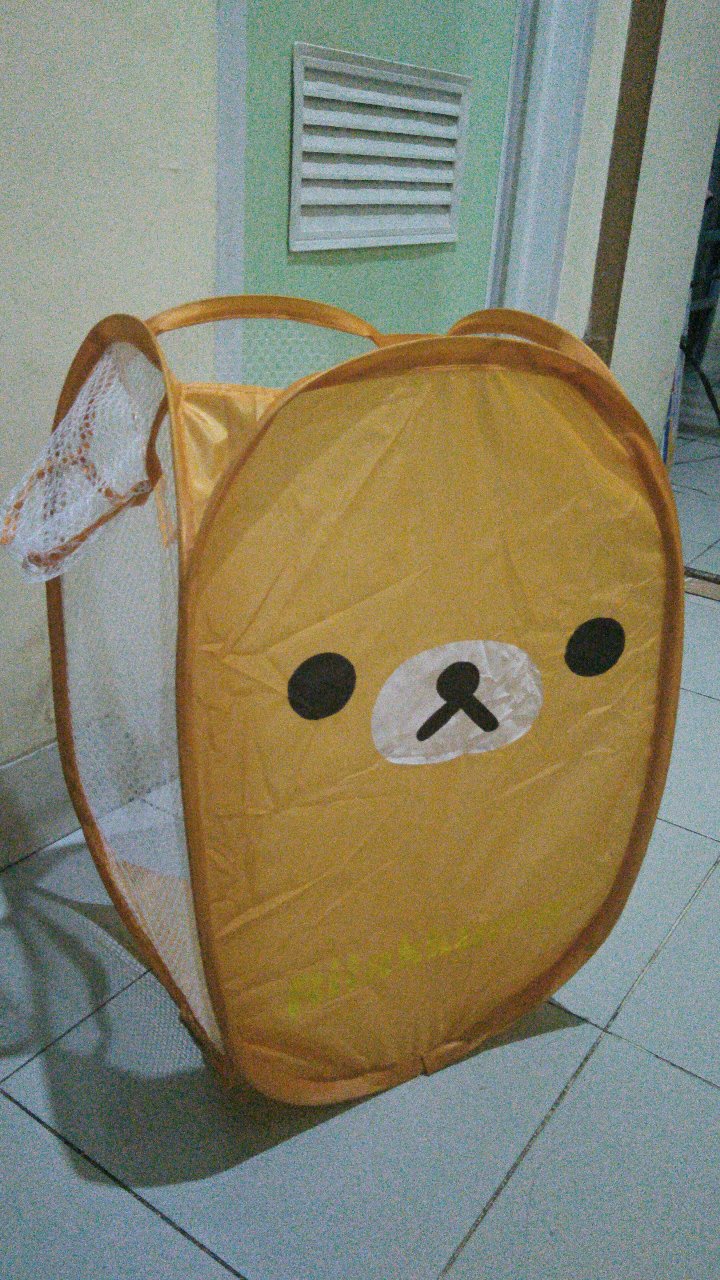 Keranjang Baju Kotor Rilakkuma / Keranjang Baju Lipat Motif Kartun /folding Laundry Basket
