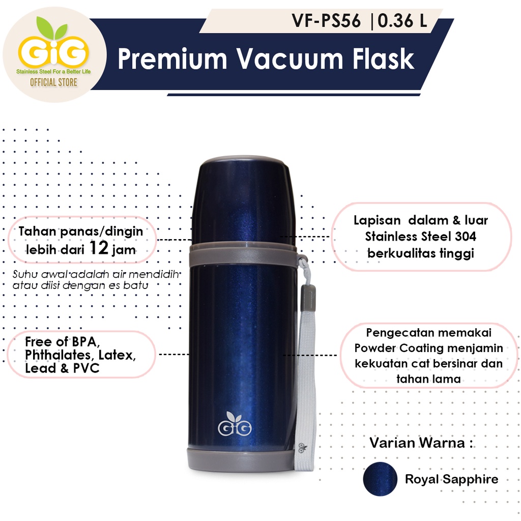 Termos Mini GIG Baby Premium Vacuum Flask 360ml VF-PS56 / Tumbler / Stainless Steel