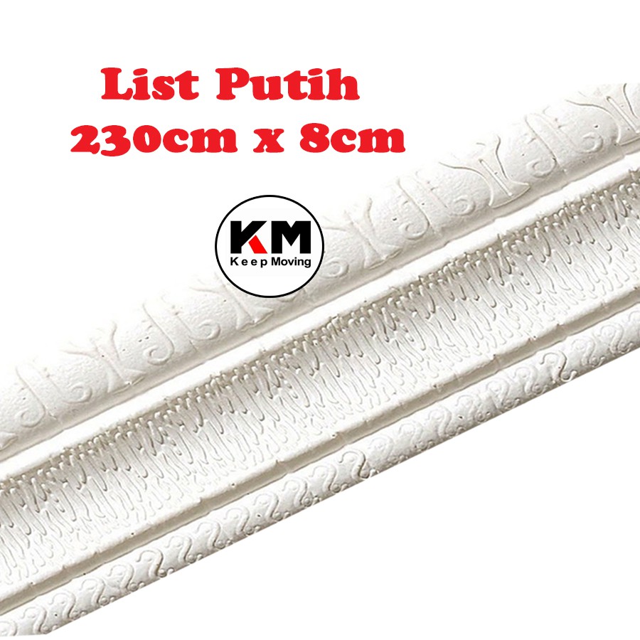 KM Wall Border List Wallpaper Wallborder Foam 3D-PUTIH 230cm x 8cm