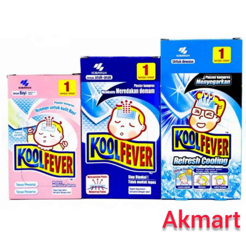 Koolfever / Kool fever  - Plester Kompres Penurun Panas Bayi - Anak - Dewasa(termurah)