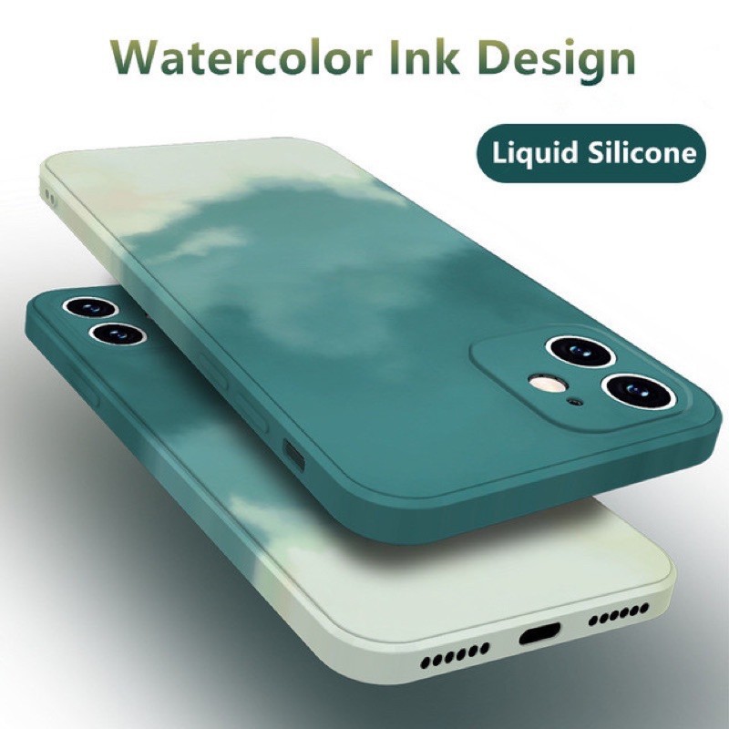 [ TOMCASES ] NEW !!! Silicone Case Watercolor Design LENSCOVER WATERCOLOR