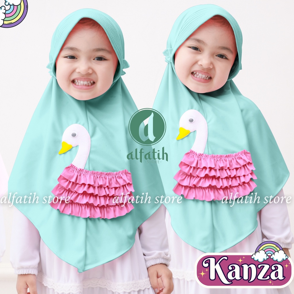 JILBAB ANAK TK - SD KANZA DUCK / DUCK REMPEL / JILBAB ANAK USIA 4-7 TAHUN / PAKAIAN MUSLIMANAK PEREMPUAN / KERUDUNG ANAK TK / HIJAB ANAK TK-SD KHIMAR ANAK