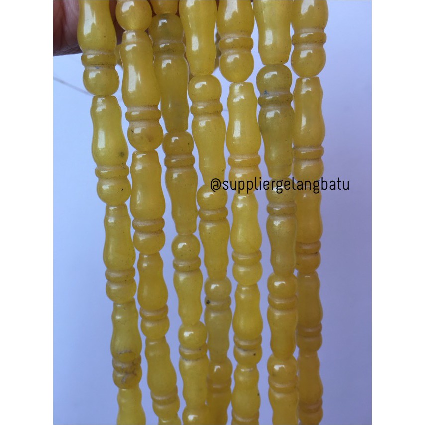 bahan ujung kepala tasbih KUNING aksesoris muslim tasbeh batu craft beads pria wanita model fashion