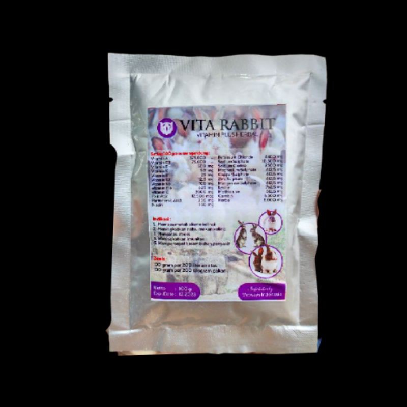 VITA RABBIT (100 gram) — Vitamin plus herbal untuk kelinci