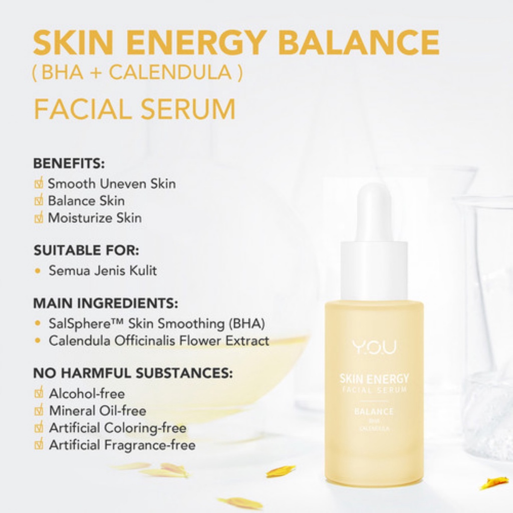 YOU Skin Energy Facial Serum 20ml | Brightening | Balance | Firm | Soothe | Hydrate Serum