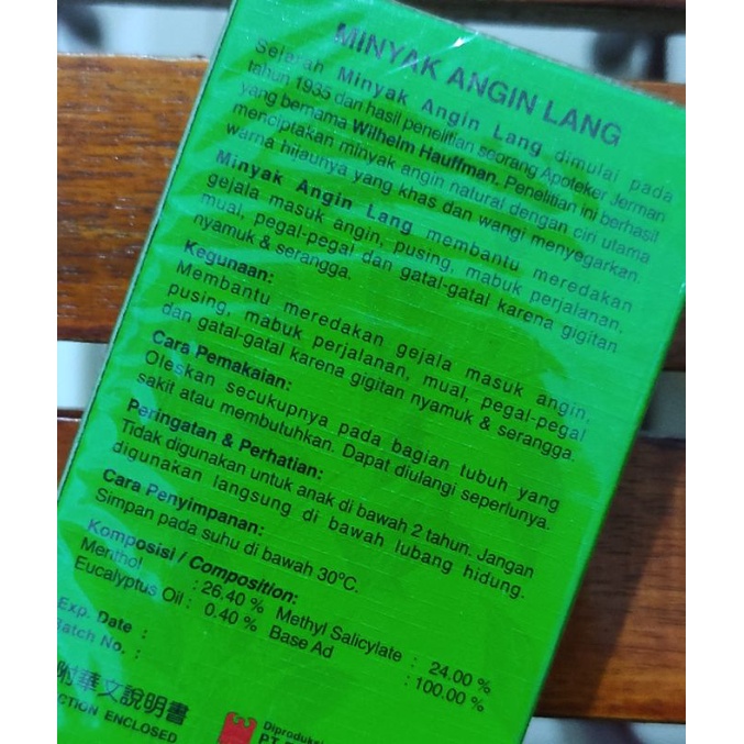 Minyak Angin Lang 12 ML / Mengatasi Masuk Angin / Pusing / Mual / Pegal-pegal