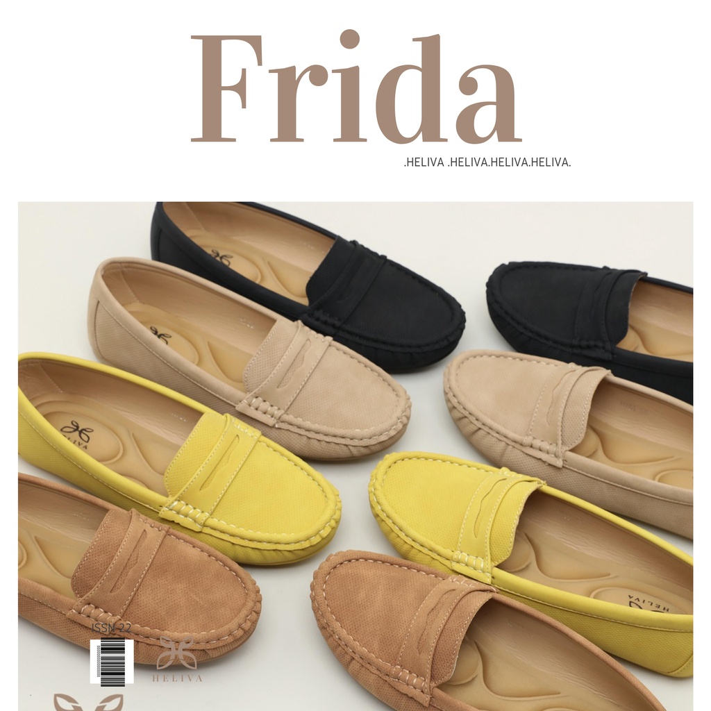 HELIVA FRIDA Loafer Shoes Sepatu Flat Bahan Kain Kanvas H765 Original Brand