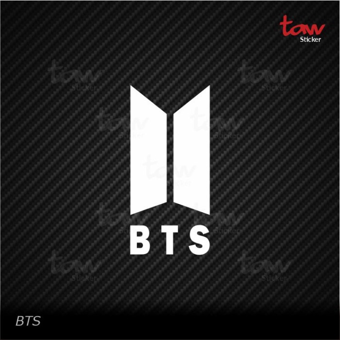 BTS Army Kpop Korea Cutting Sticker Stiker mobil motor Laptop Helm - BTS, Putih