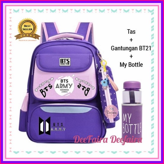 Tas Import Korea Model Gradasi Cs Time/Tas Import Model Terbaru/Tas Sekolah Sd Smp Sma/Tas Anak Cewe