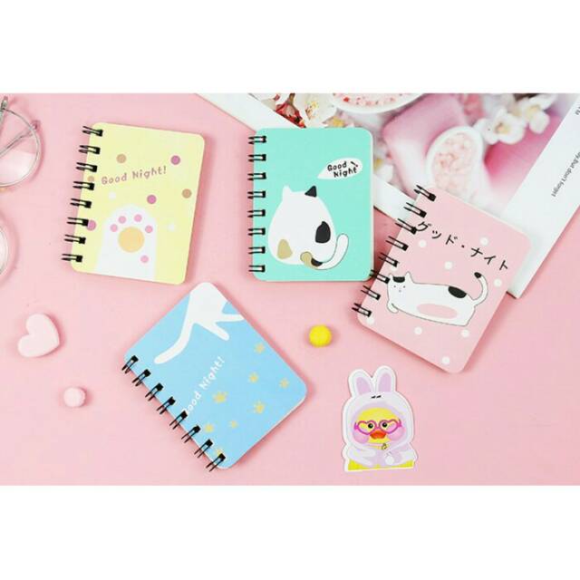 

Note Book Mini Spiral Kaktus,Unicorn,Good Night Cat