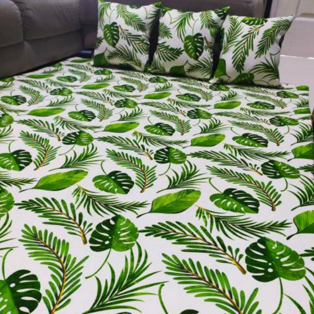 SURPET / KARPET KANVAS MOTIF DAUN HIJAU
