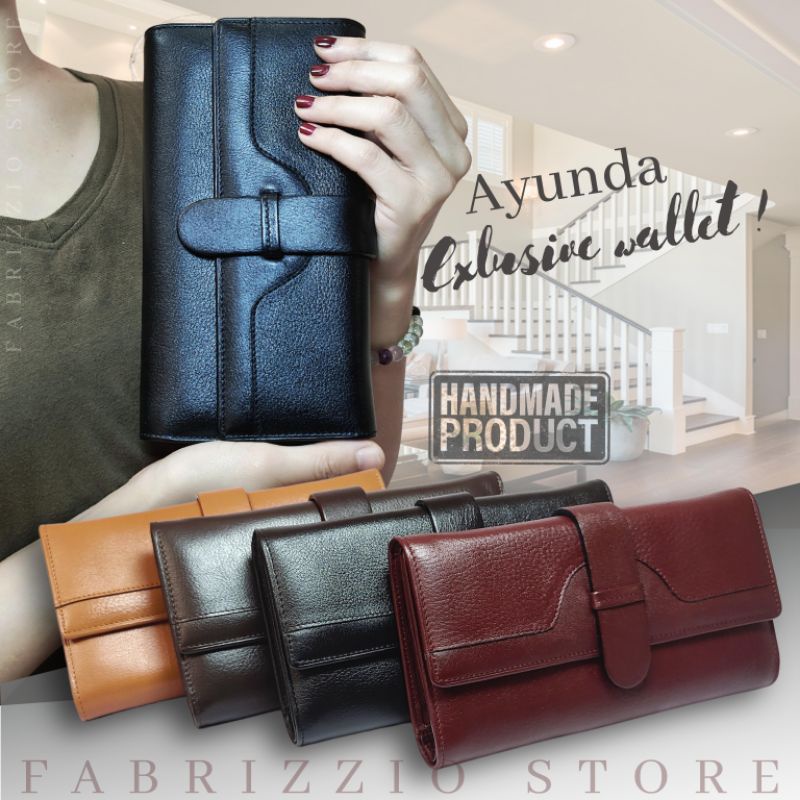 dompet wanita panjang hp kulit asli natural