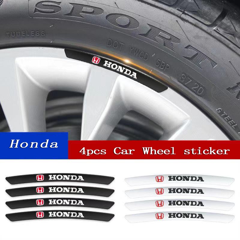 4pcs Stiker Pelek Mobil Balap Untuk Honda City Brv Hrv Crv Civic Accord Jazz