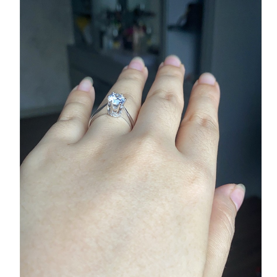 Cincin Perak Wanita Pria Couple Asli S 925 Lapis Rhodium Kawin Nikah tunangan hadiah ultah RS020