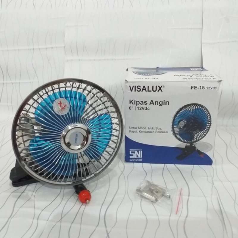 KIPAS ANGIN MOBIL 6 INCH VISALUX KIPAS ANGIN DC 6 INCH 12v KIPAS JEPIT