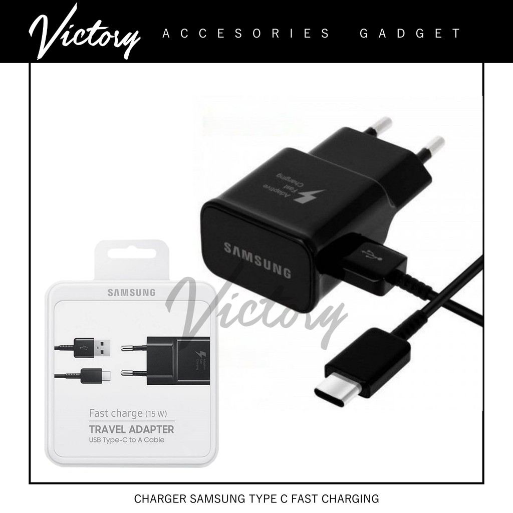 S10 BLACK TYPE C CHARGER SAMSUNG FAST CHARGING QC 3.0