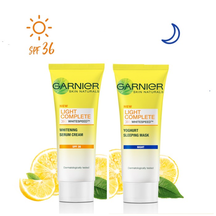 Paket Garnier Light Complete Cream Siang 20ml + Cream Malam 20ml - SPF36 + Malam
