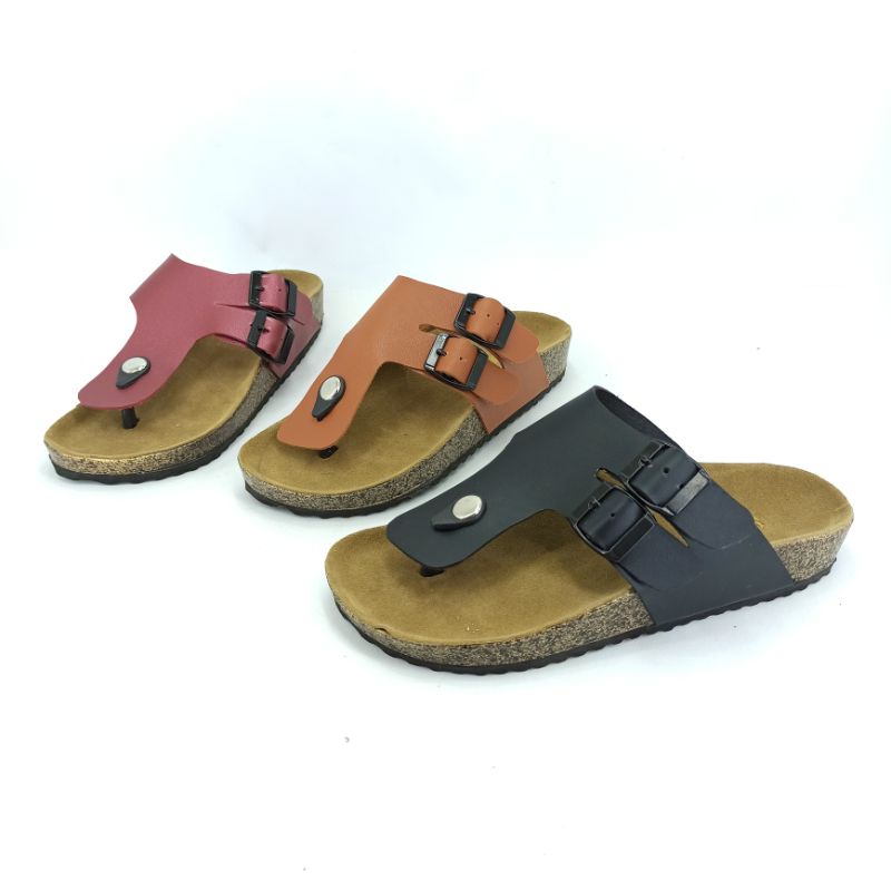 Sandal Birken Wanita Sendal Jepit Motif Gesper Andis AF17