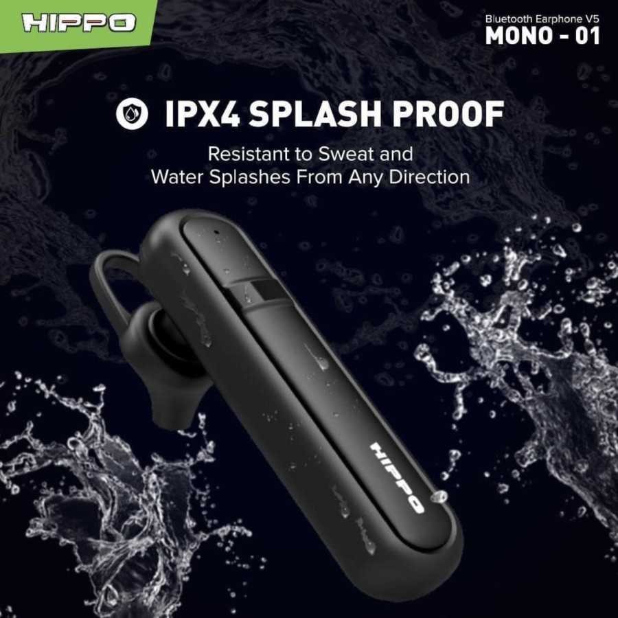 Hippo Headset Bluetooth Mono 01 V5 Earphone Wireless