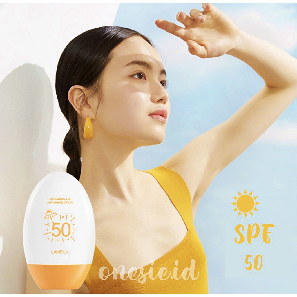 LAMEILA Sun Block SPF 50 Sun Screen Wajah Tahan 12 Jam PA+++ Egg Sunblock LA065